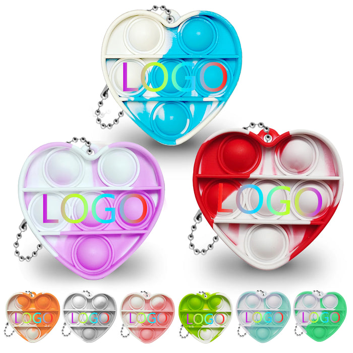 Mini Heart Push Pop Bubble Keychain