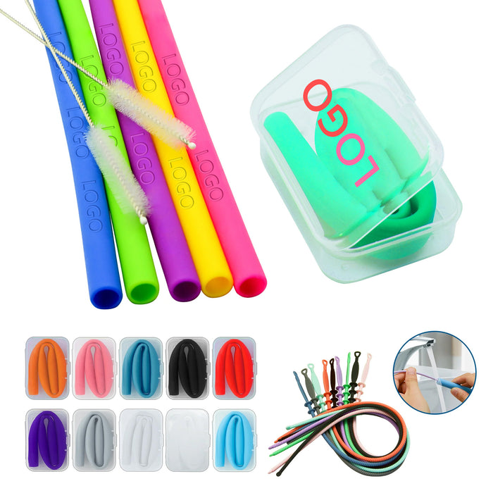 Rainbow Silicone Straws