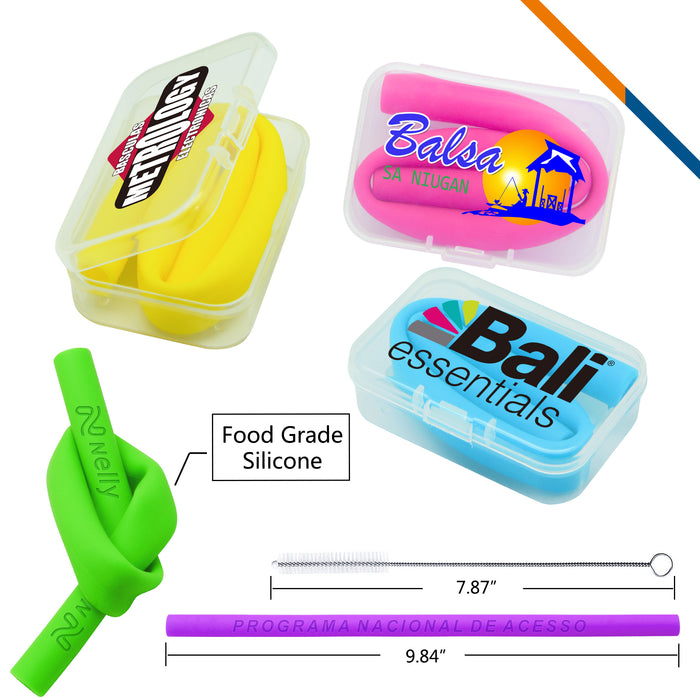 Rainbow Silicone Straws