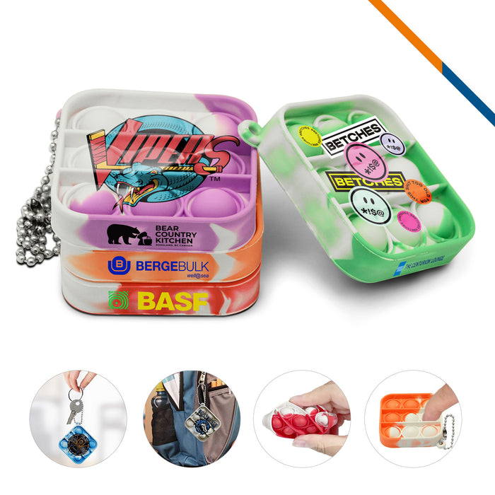 Mini Square Bubble Fidget Keychain