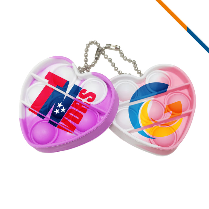 Mini Heart Push Pop Bubble Keychain