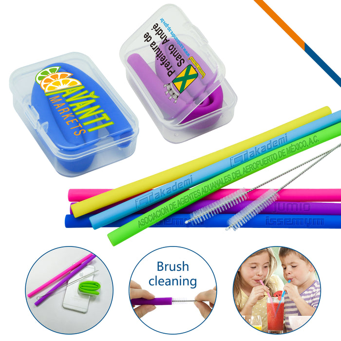 Rainbow Silicone Straws