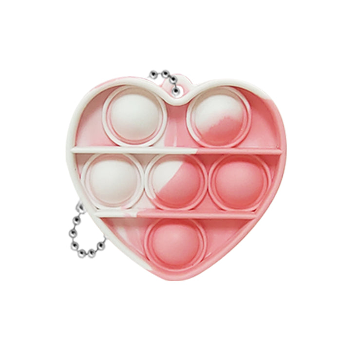 Mini Heart Push Pop Bubble Keychain