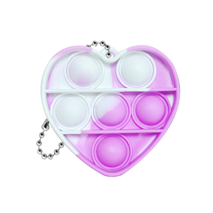 Mini Heart Push Pop Bubble Keychain