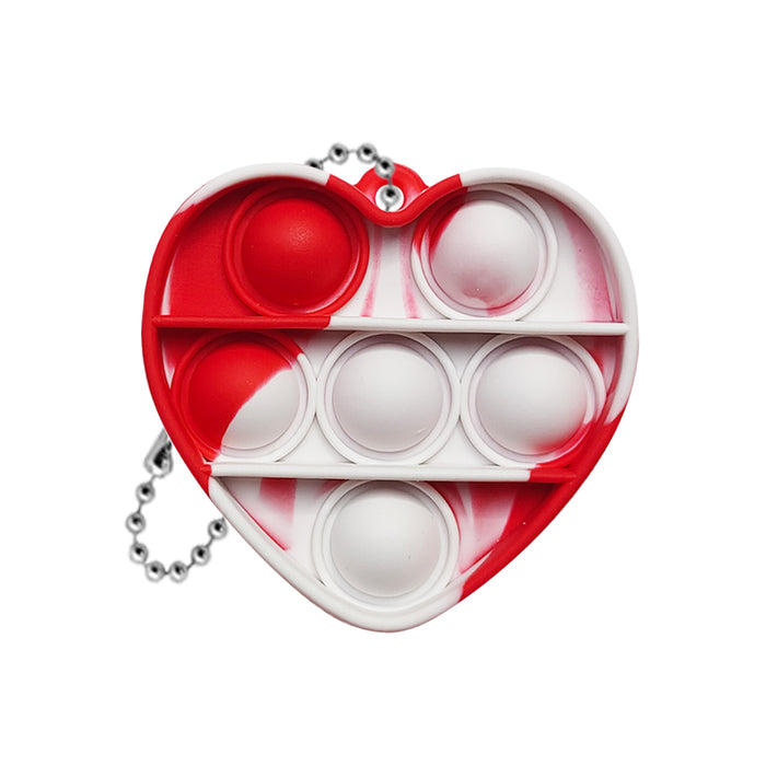Mini Heart Push Pop Bubble Keychain